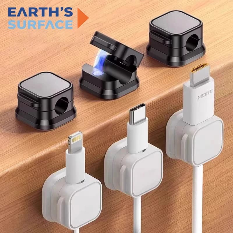 1/3/6 Parts Magnetic Organizer for Cables, Clip Wall Cables, Adjustable Wrap Under Desk