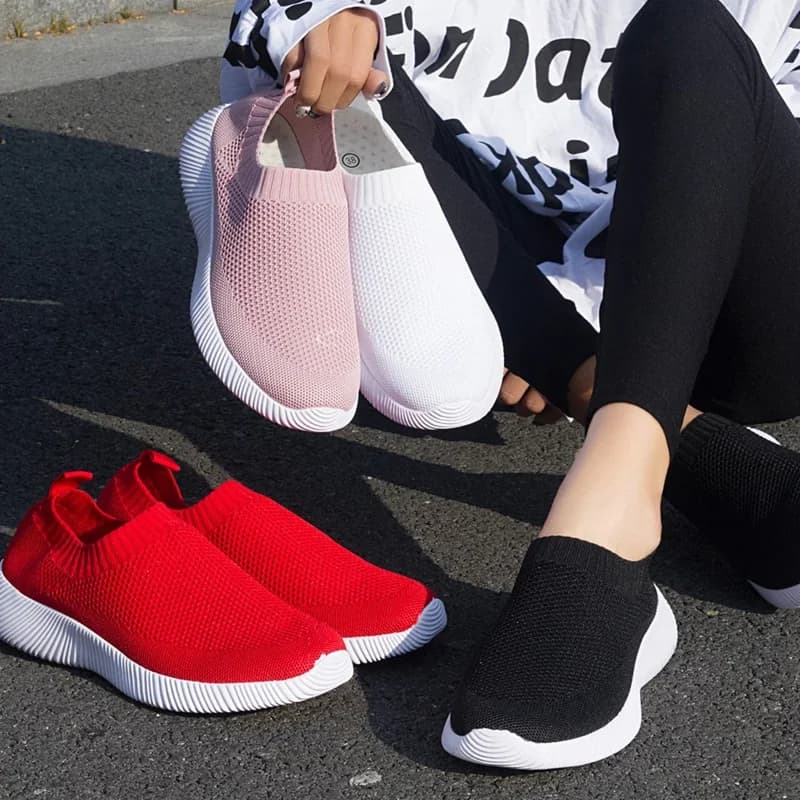 2024 women's shoes spring shoes sneakers with sock knitted shoes women's shoes casual sneakers breathable apartments walking shoes for women