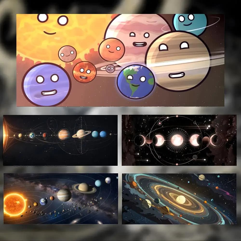 Grand Solar System Planet Moon-s Mouse Pad Large Thick Desk Pad Stitched Edges Gaming Mouse Mat for PC