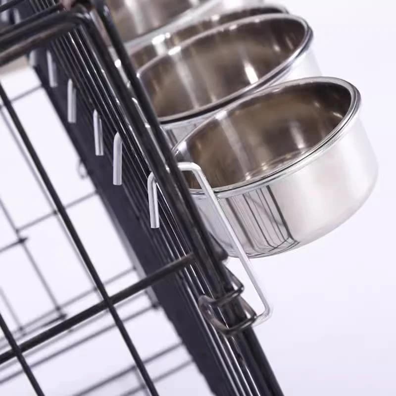 Nuovo Set 2 Pezzi Ciotole per Cani e Gatti in Acciaio Inossidabile, da Appendere alla Gabbia, Contenitore Cibo Acqua per Gatti, Cuccioli, Uccelli, Ratti - 5 Misure