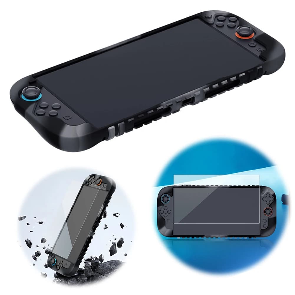 Custodia Protettiva Antiurto in Silicone con Vetro Temperato per Nintendo Switch 2