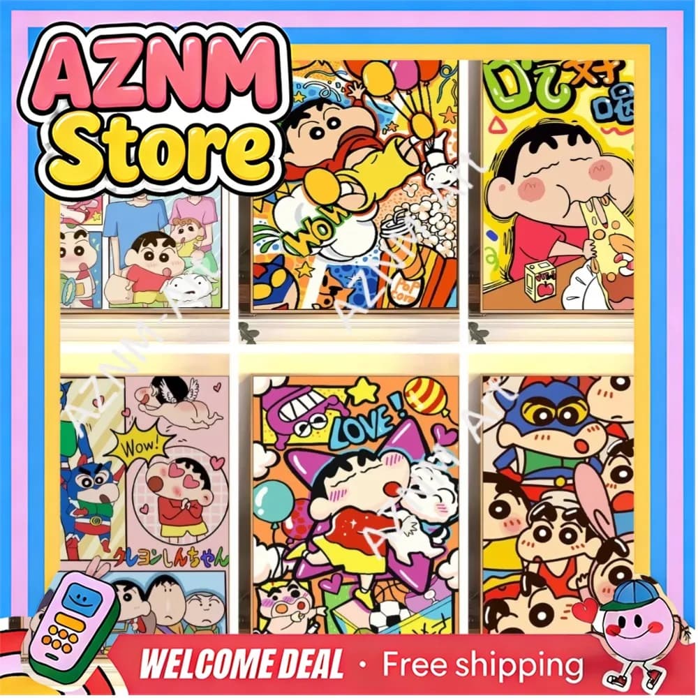 1Pc Canvas Painting Crayon Small New Children Cartoon Animation Simple Painting Kids Living Room