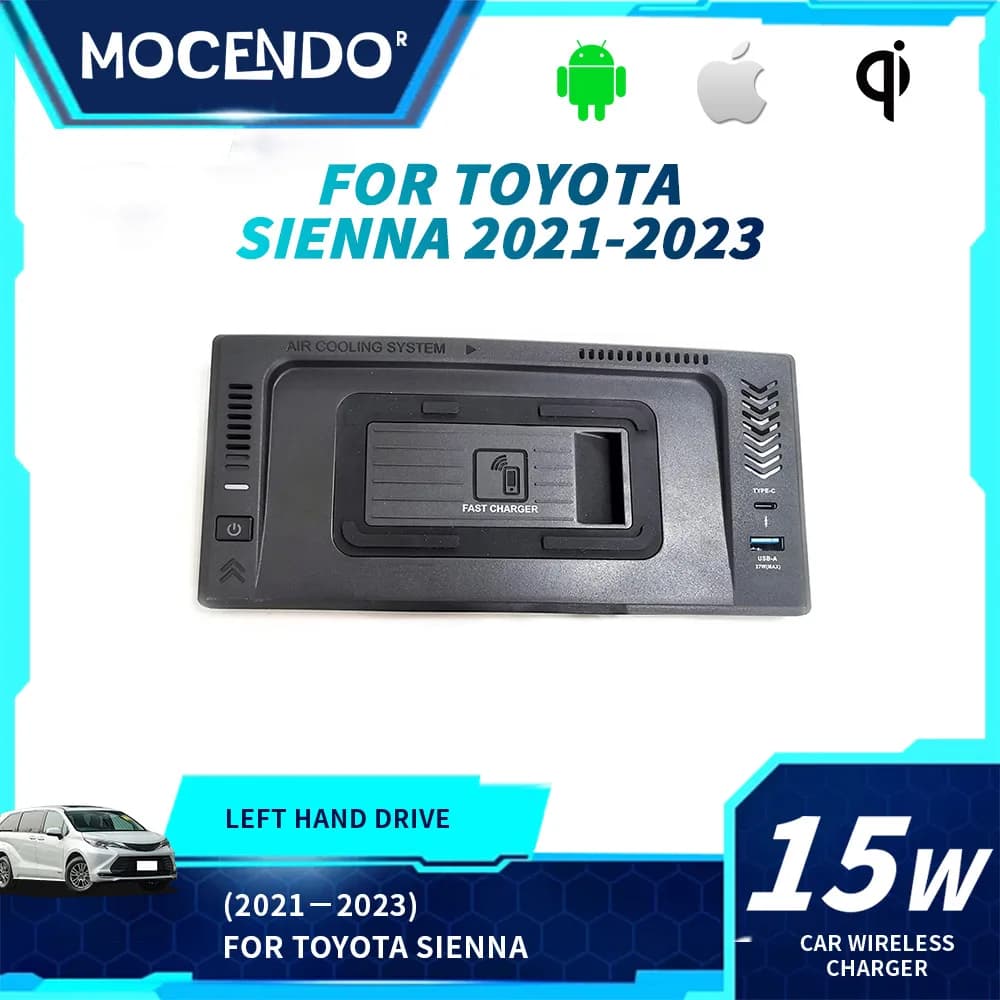 Wireless Charger for Toyota Sienna 2021-2023 Fast Charging Car Accessory Auto Tools