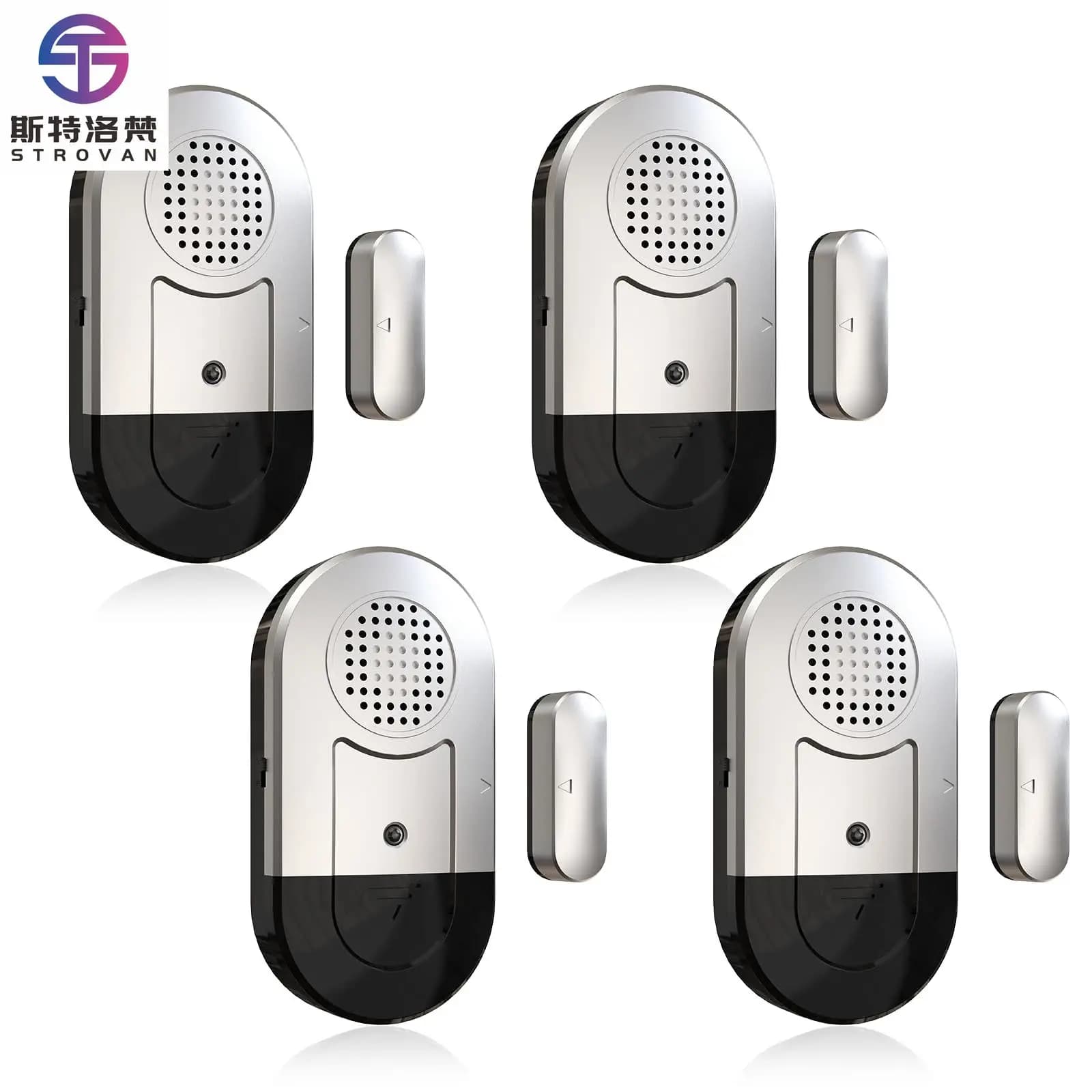 Allarme Antifurto Wireless DA03S con Sensore Magnetico 120DB per Porte e Finestre, con 4 Batterie LR44 per Casa