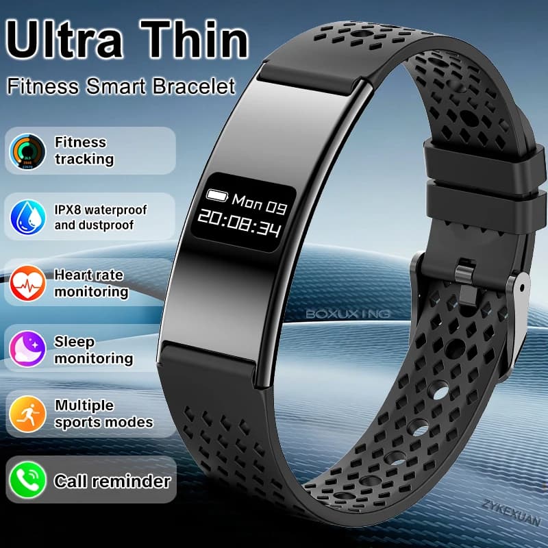 Nuovo Braccialetto Intelligente per Uomo, Fitness Tracker IPX8 Impermeabile, Monitoraggio Frequenza Cardiaca e Sonno, Smartwatch per Sport all'Aperto, Compatibile con Android e iOS