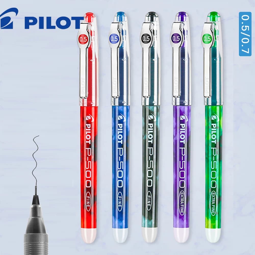 3pcs Japan Pilot Gel Pen P-500 punta dell'ago Quick Dry Smooth Waterproof 0.5mm/0.7mm penna a sfera cancelleria per ufficio e scuola