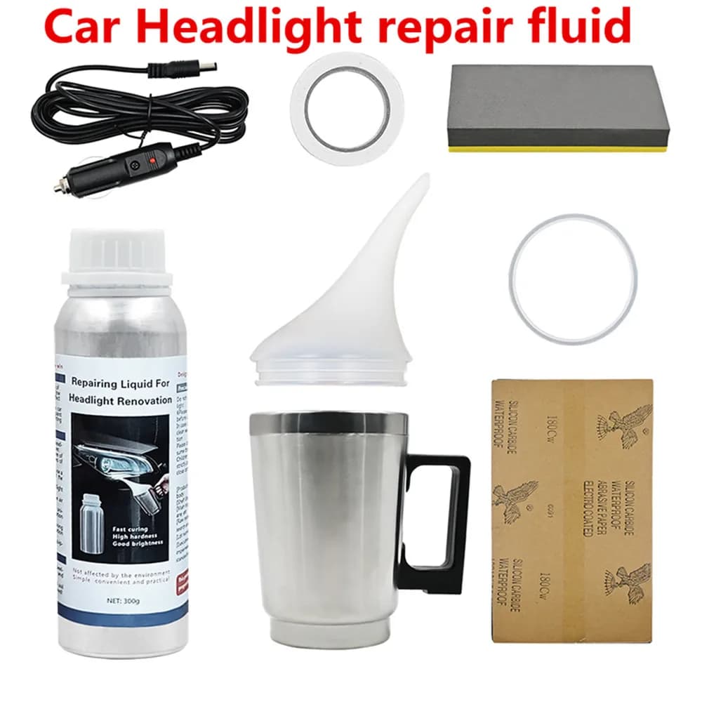 300g Set completo Faro per auto Kit di lucidatura chimica Liquido di riparazione Polimero liquido Restauro Faro Strumento di ristrutturazione Auto ligh