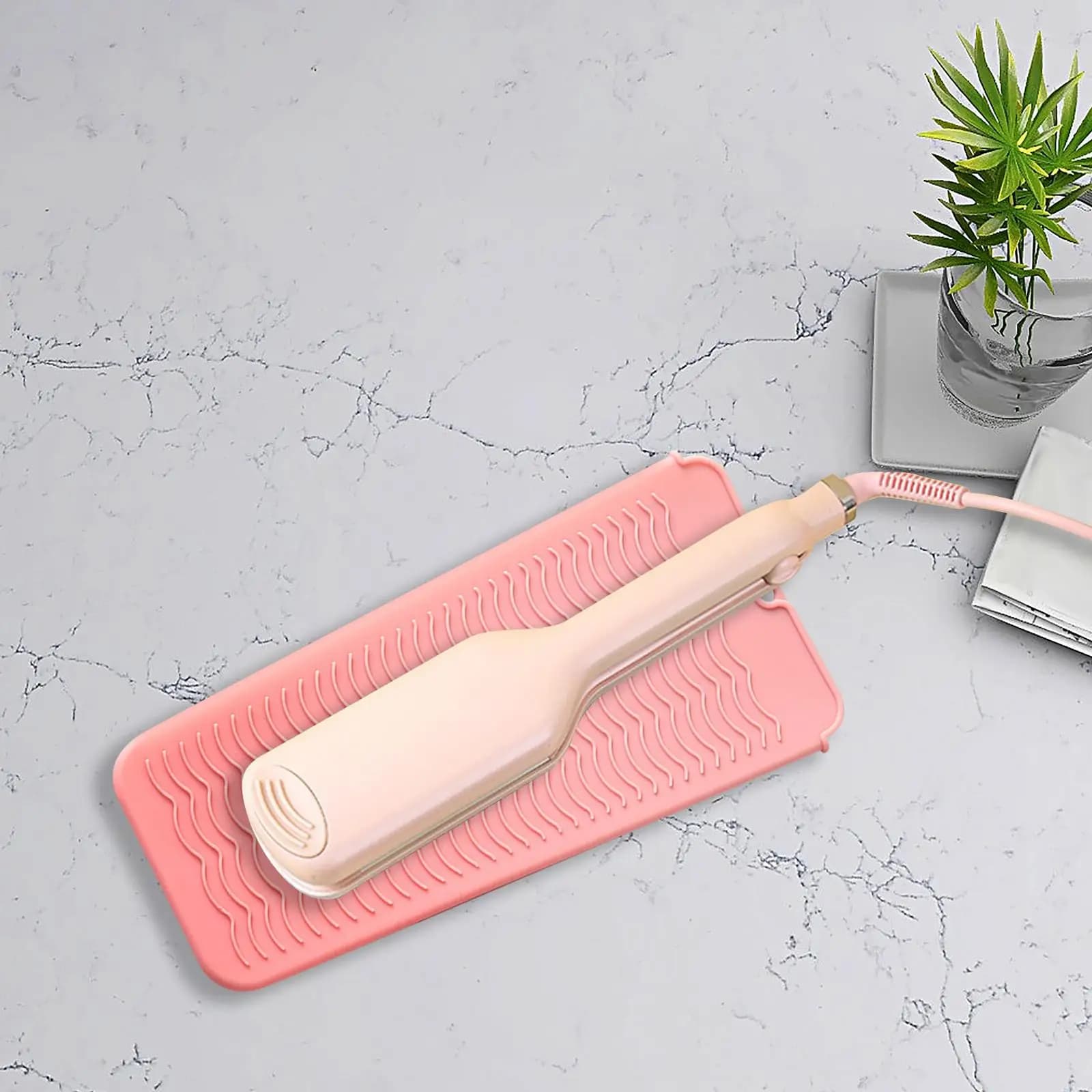 Piastra per Capelli Professionale, Tappetino da Viaggio in Silicone Resistente al Calore, Protezione per Piano di Lavoro per Strumenti per Capelli