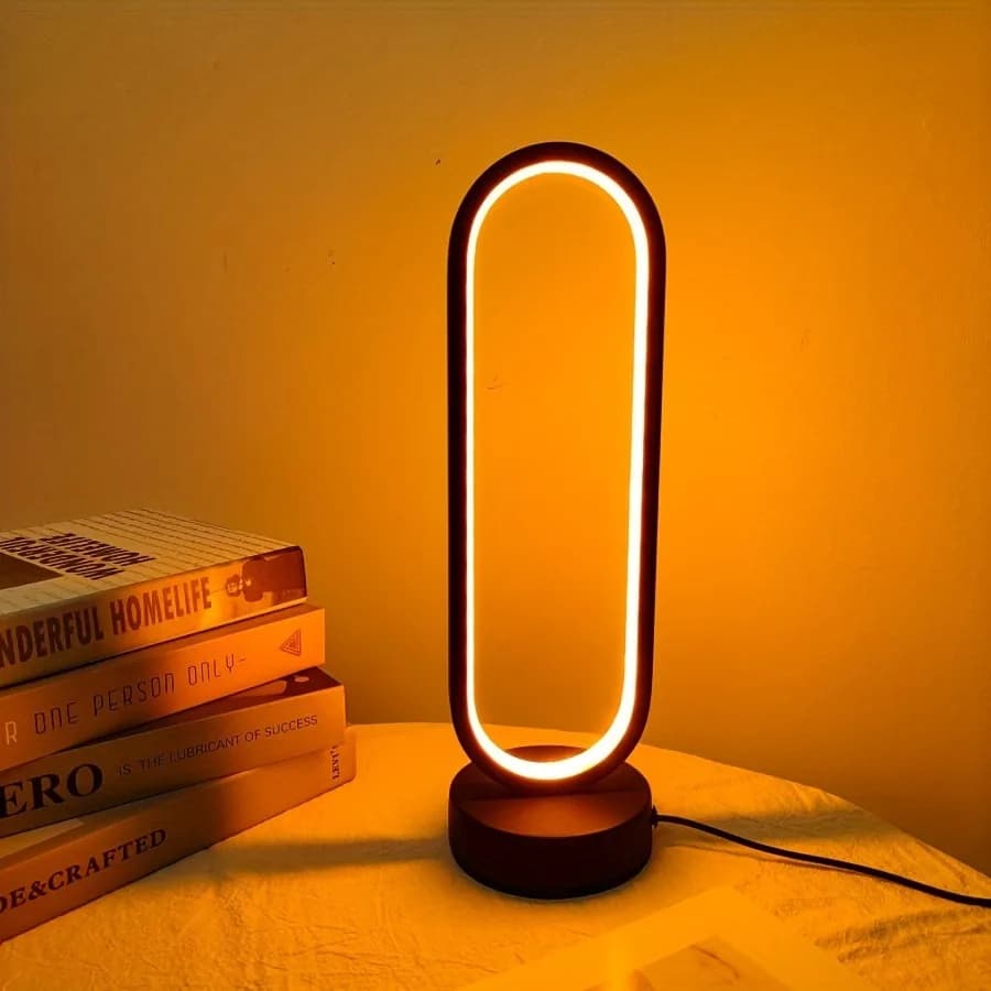 Luce notturna a LED alimentata tramite USB da 1 pz-10 livelli di luminosità regolabile, lampada da scrivania circolare di 3 tipi di illuminazione per camera da letto, soggiorno, studio