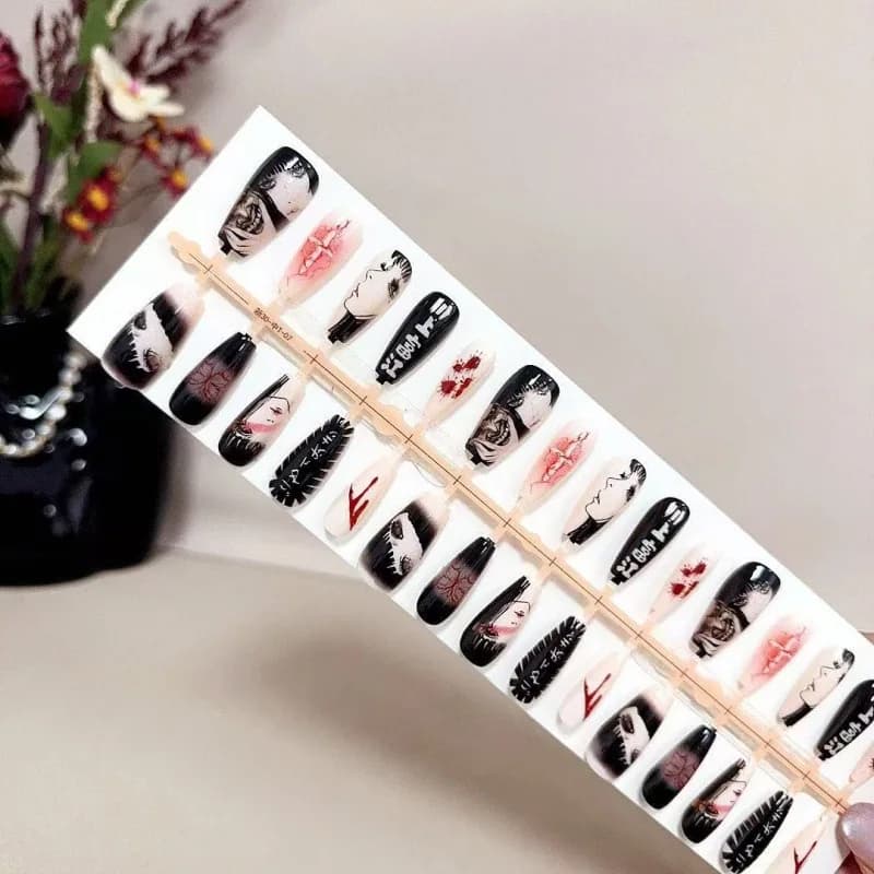 Kawakami Tomie Manicure Faux style soft and fresh nail patches Wearing unique advanced Nails Armour Pressure Decor Jewelry Cos Gift