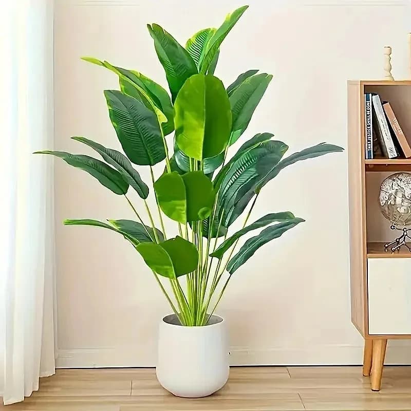 1pcs 12 Leaf Artificial Banana Tree Fake Palm Leaves Monstera Leaf Large Tropical Palm Tree Real Touch Green Plant Home Decor