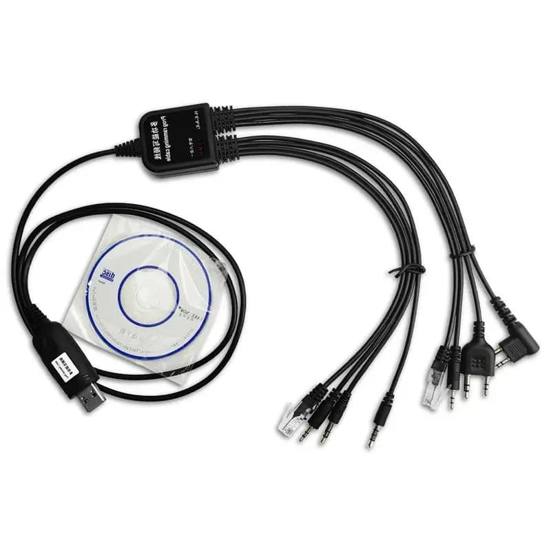 Cavo di programmazione USB per software CD per computer 8 in 1 per Kenwood Baofeng Motorola Yaesu Icom Walkie Talkie Radio CB bidirezionale