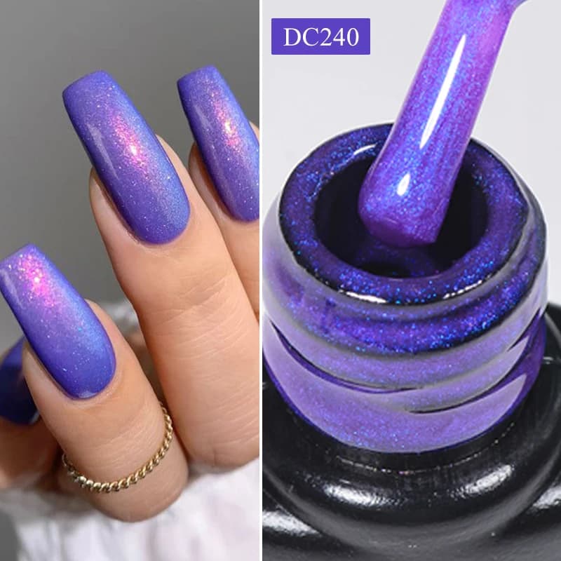 Mtssii 7ml Aurora Glitter Base in Gomma Gel Camaleonte Oro Rosa Fiocchi Vernice Soak Off Semi Permanente UV LED Nail Art Gel Polish