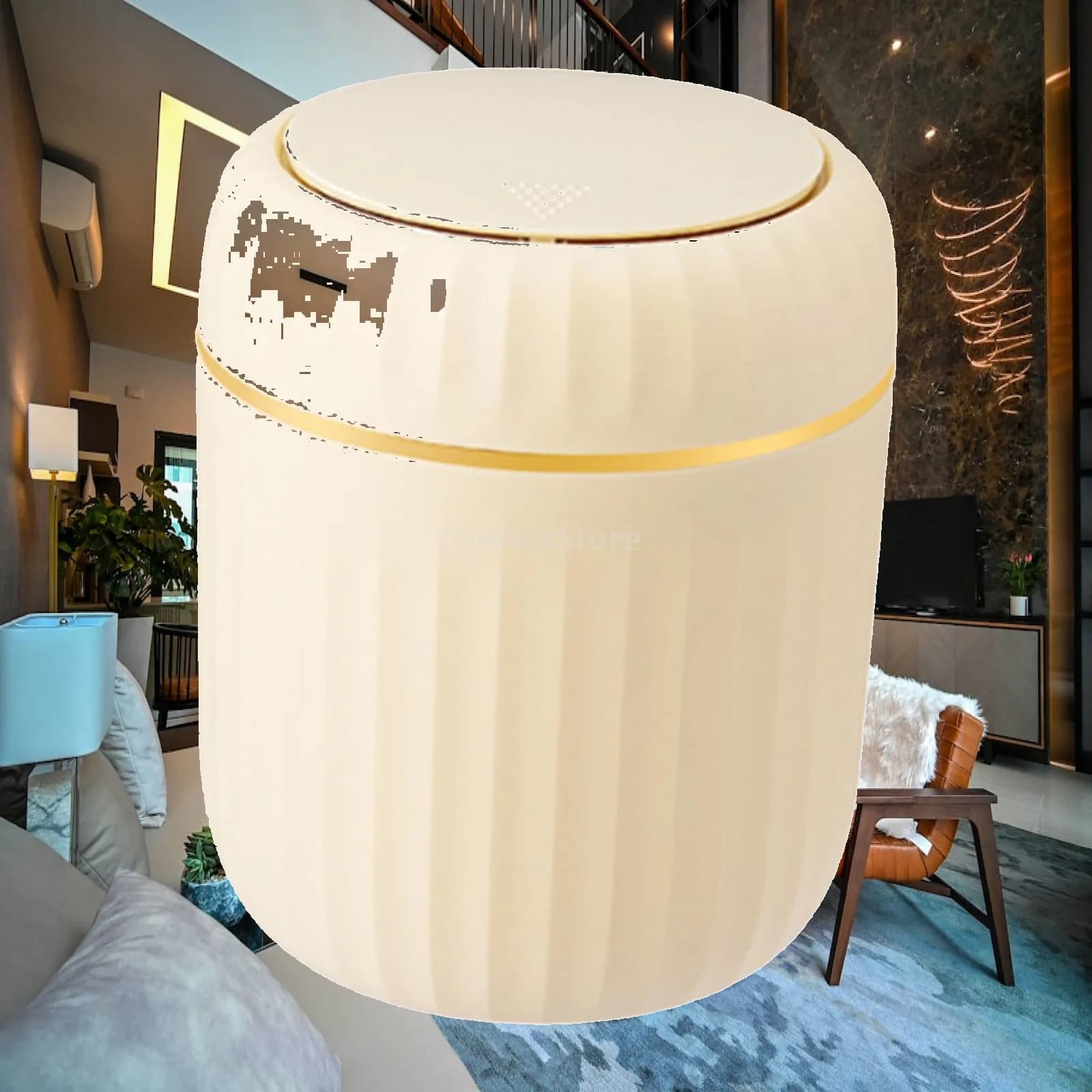 Compact Waste Bin with Lid Mini Desk Trash Can PP Material Tabletop Garbage Basket for Home Office Car
