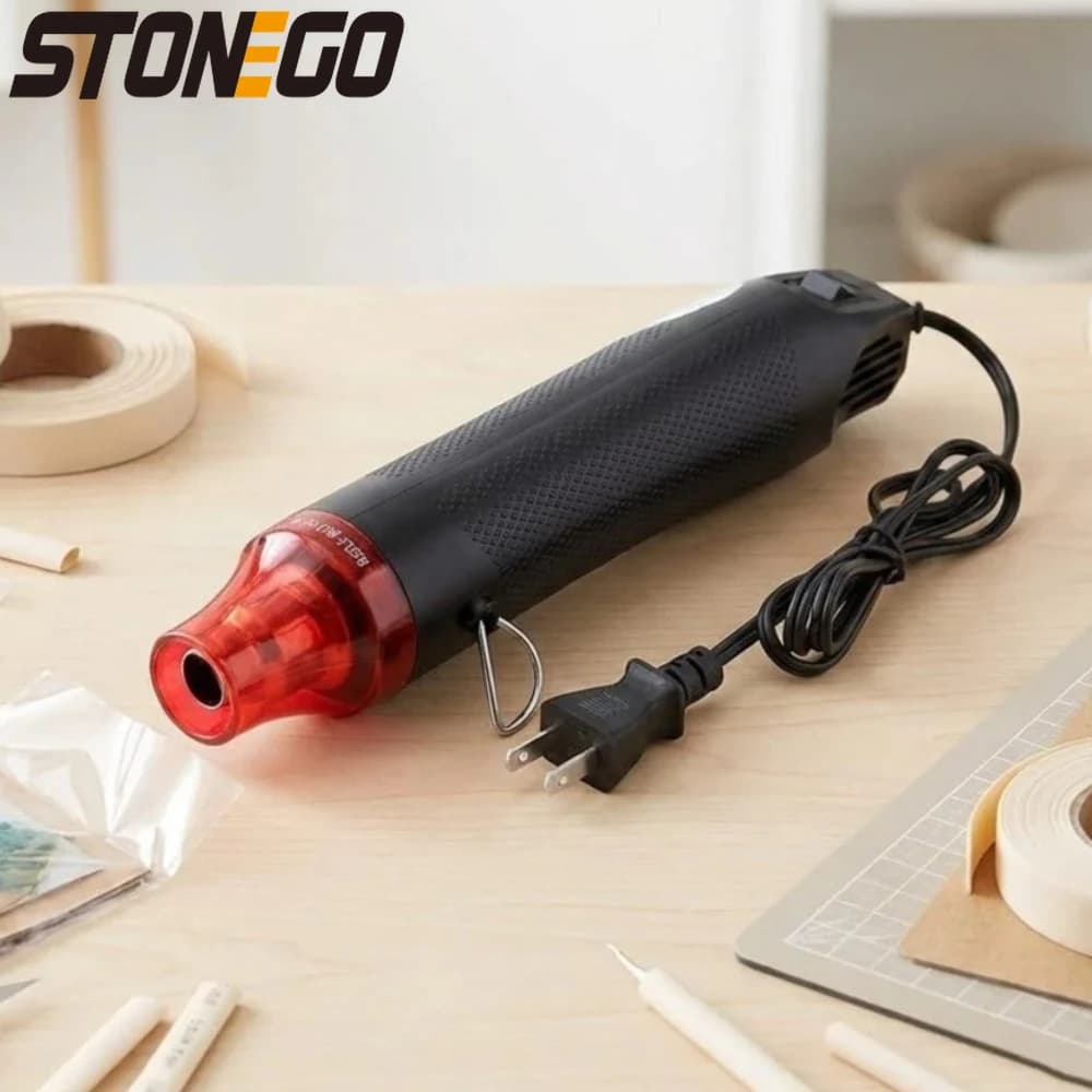 Pistola Termica Elettrica Portatile 300W Strumento ad Aria Calda Fai-da-Te 110V/220V Temperatura Regolabile con Supporto