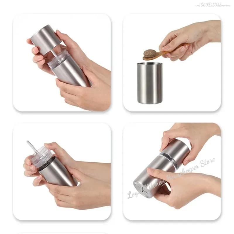 Nutmeg Mill Grater Metal Grinding Nut and Hard Spice Hand Operated Manual Grinding Machine Crushers Kitchen Tool Accessories