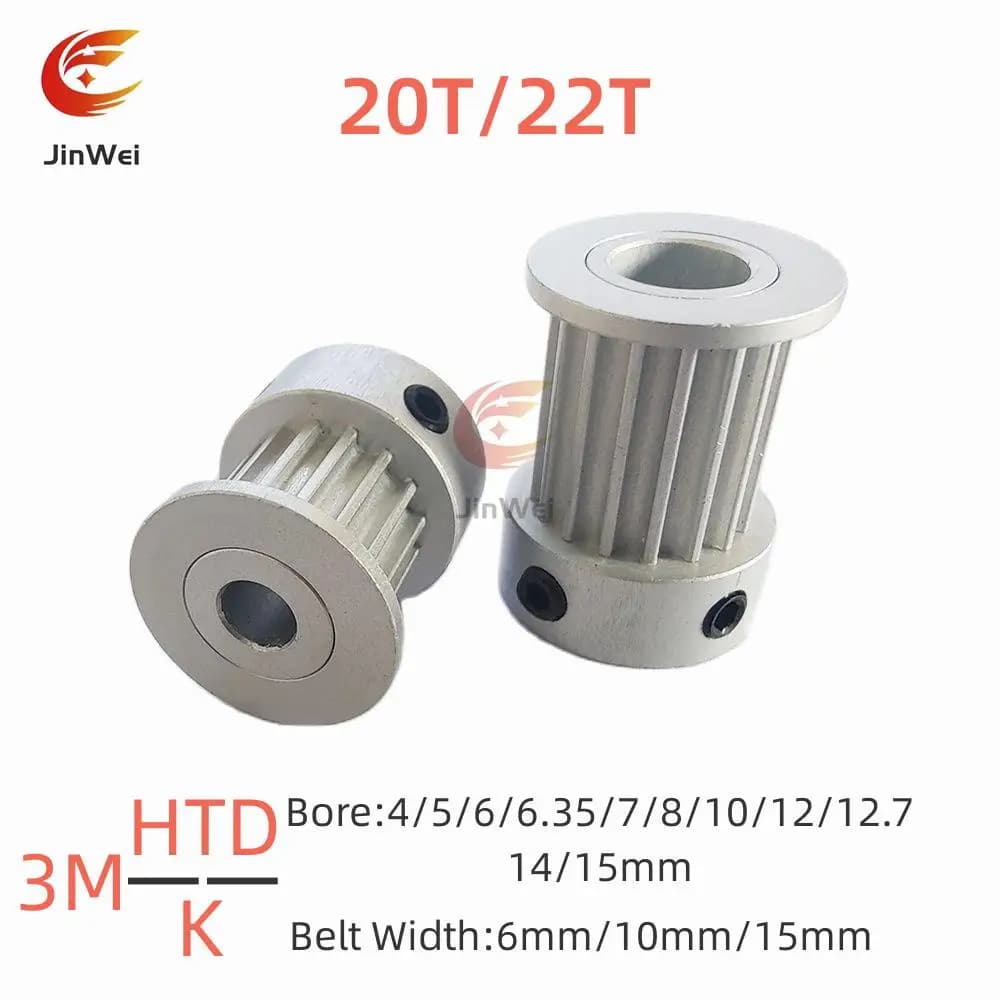HTD 3M numero denti 20T/22T puleggia dentata foro 4/5/6/6.35/7/8/10/12/12.7/14/15mm per larghezza cinghia: stampante 3D 6mm/10mm/15mm