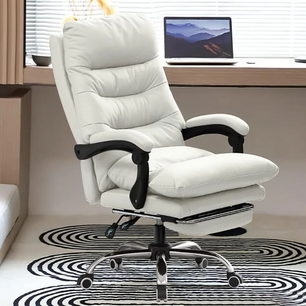 Sedia da ufficio con morbido cuscino Sedie da gioco con schienale alto Sedie da scrivania direzionali con poggiagambe Sedia ergonomica per computer in pelle