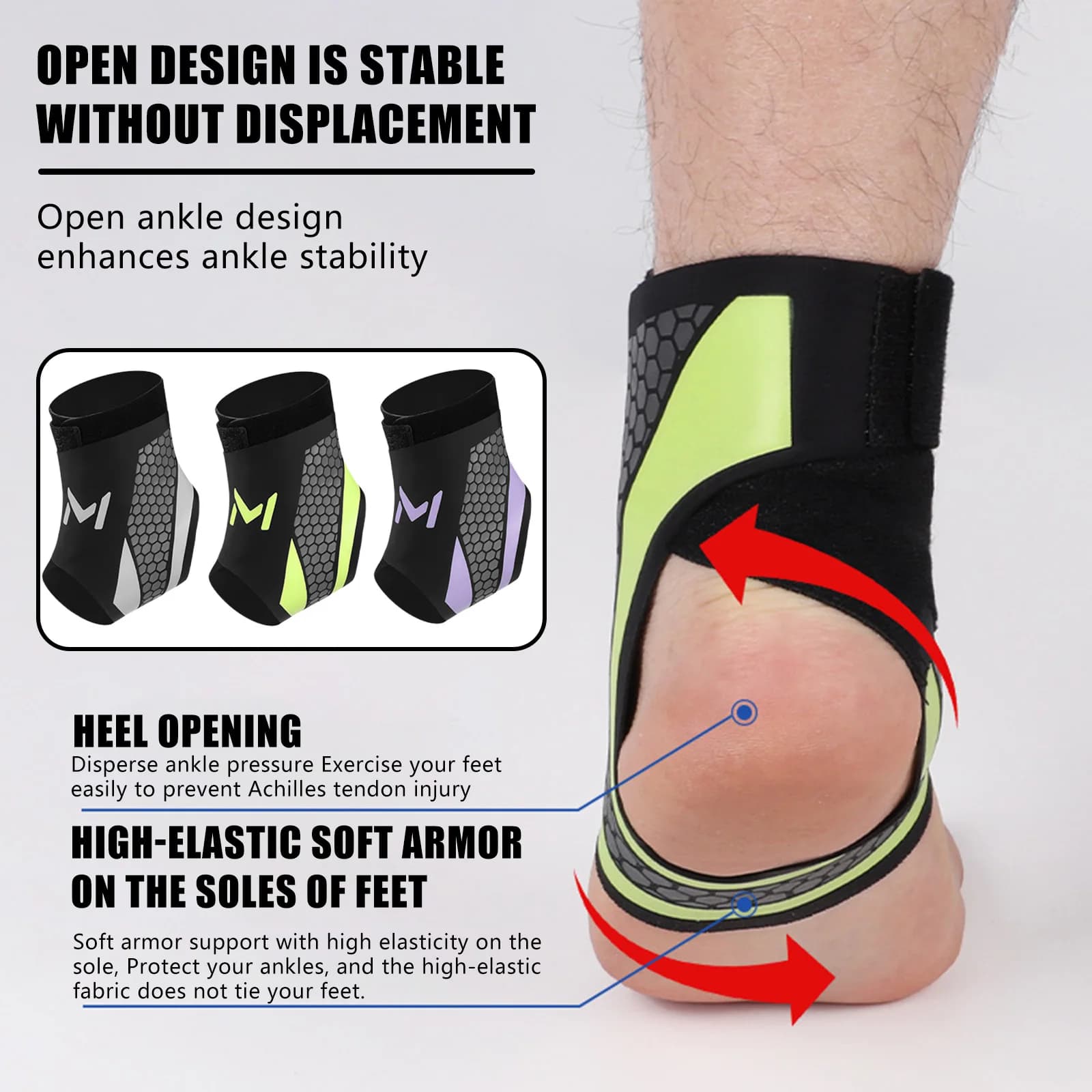 Supporto per Caviglia per Basket, Calcio, Corsa, Sport, Protezione Anti-Strappamento, Fascia Protettiva per Articolazioni, per Uomini e Donne