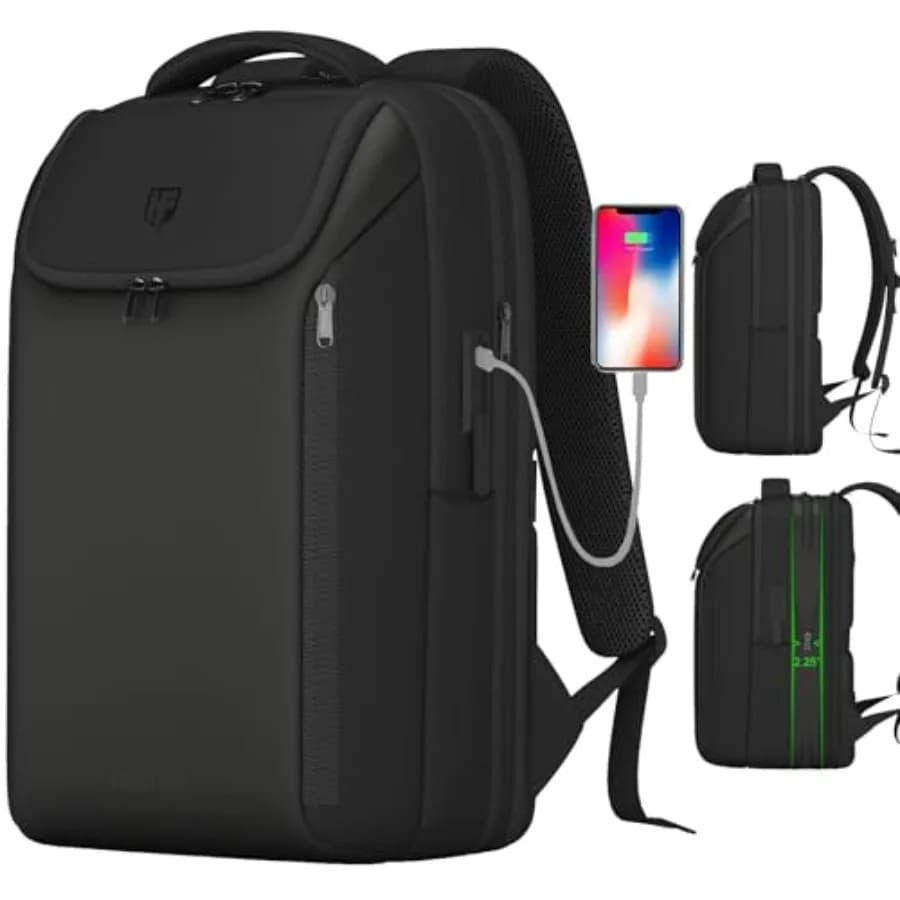 Zaino da viaggio espandibile, zaino da lavoro, zaino approvato TSA per il volo con porta di ricarica USB, adatto per laptop da 17,3 pollici e altro ancora