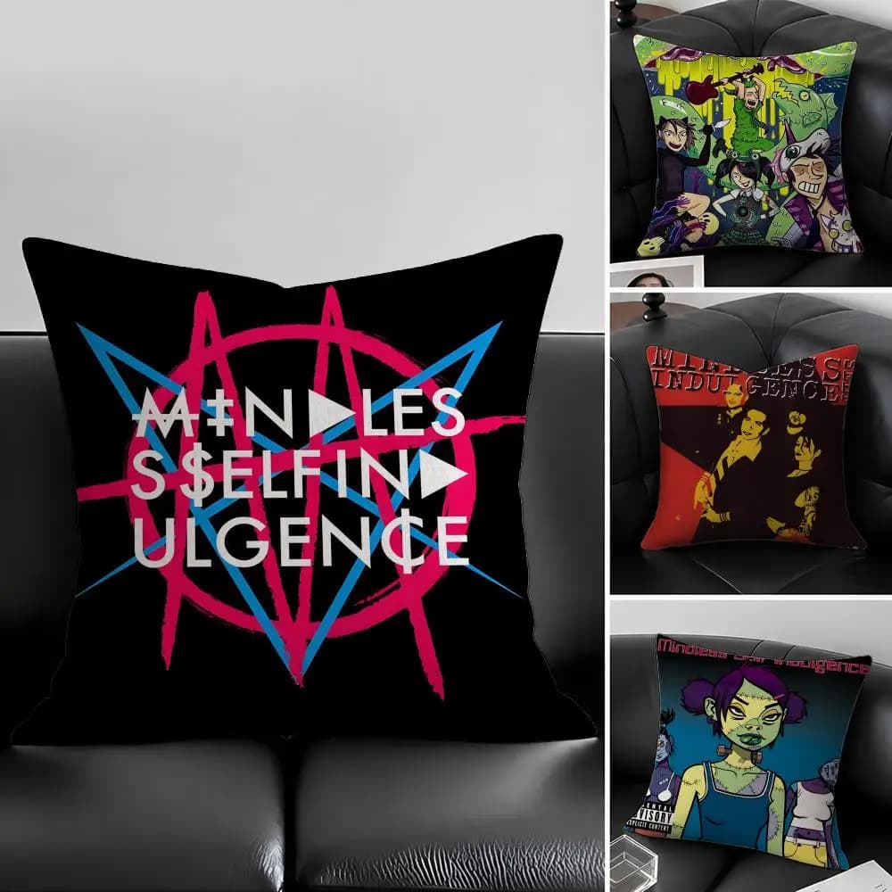 M-Mindless Self Indulgence-S Set di fodere per cuscini in lino naturale, decorazione tutto in uno per divano, camera da letto e sedia