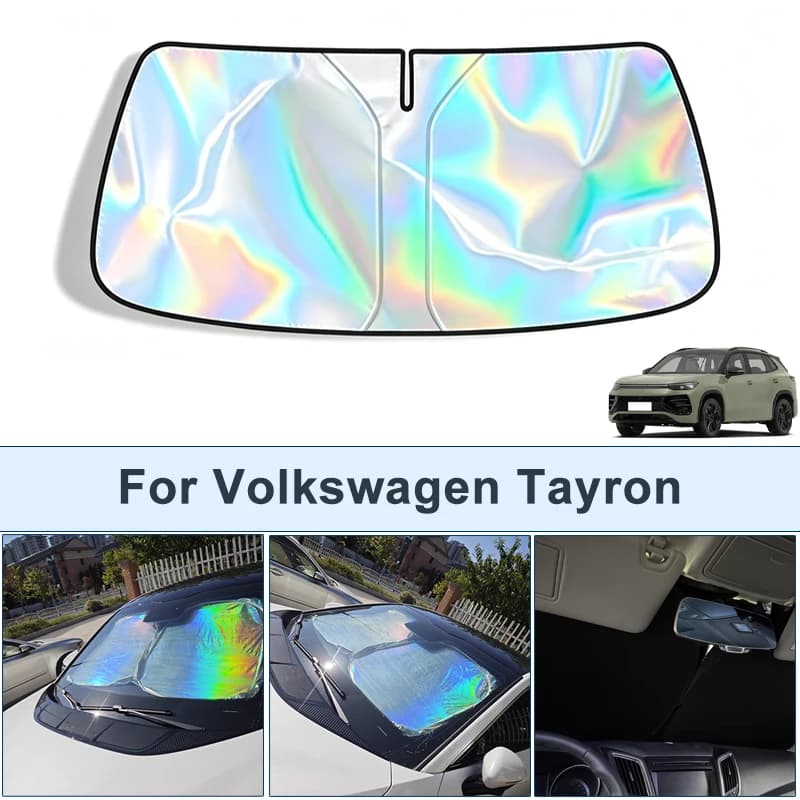 Parasole pieghevole per parabrezza anteriore per Volkswagen Tayron, copertura protettiva riflettente ai raggi UV, accessori per interni auto