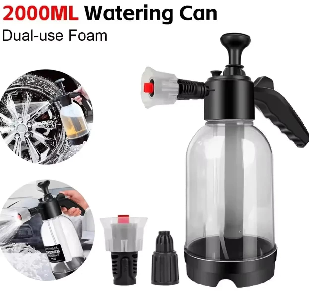 2 Liter Foam Sprayer Car Washer Foam Handheld Foam Sprinkler Air Pressure Sprayer Plastic Disinfection Water Bottle Cleaning Tools