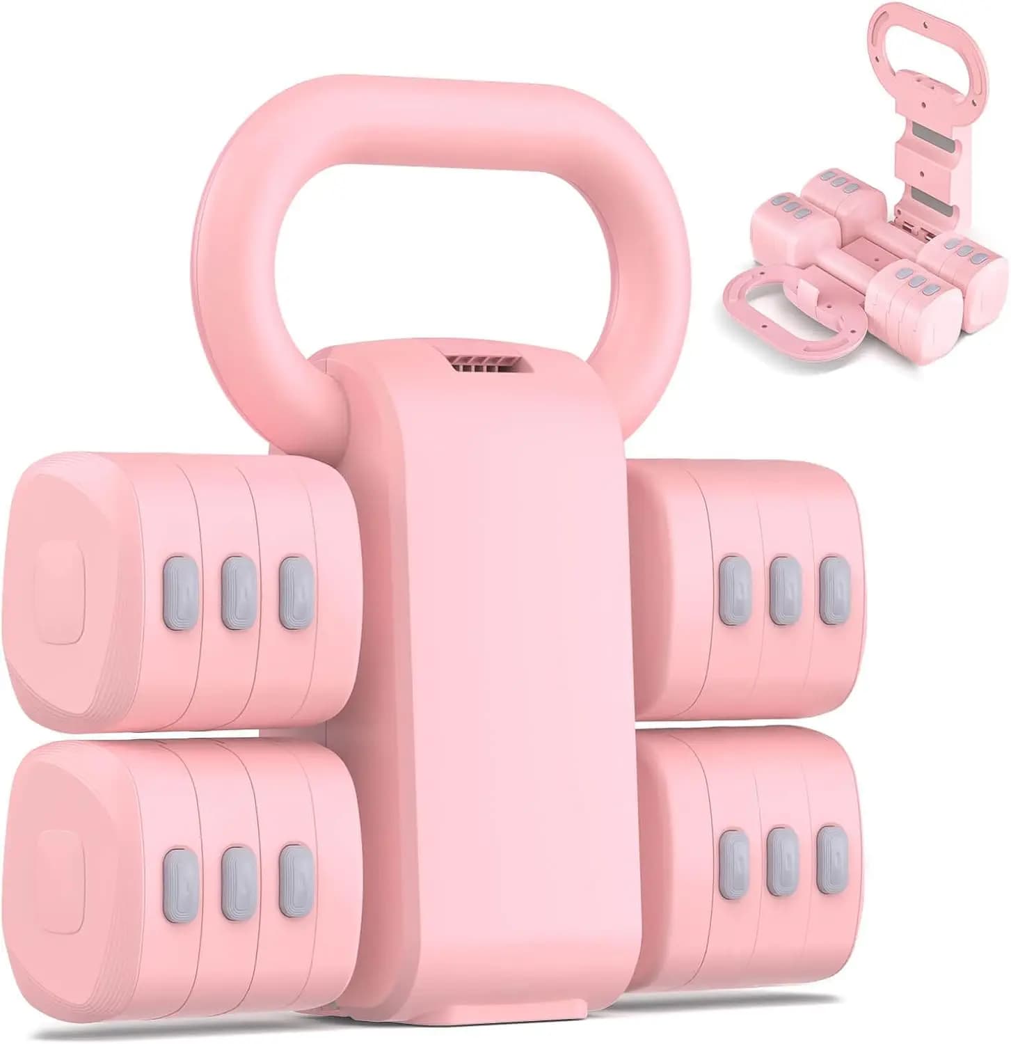 Set of Adjustable Manubri and Kettlebell, 4 Levels 1-2,5 kg each, Home Fitness Weights for Men and Women