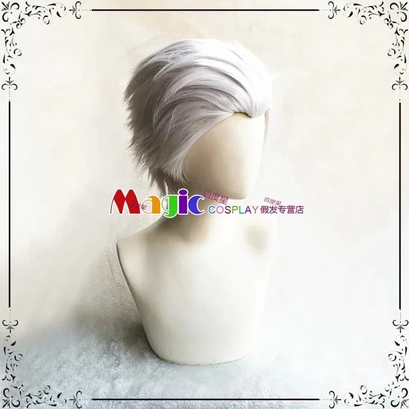 Parrucca cosplay Hell Anime Urochika grigio argento, adatta per feste di Halloween e Natale