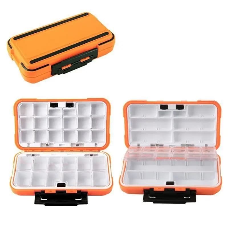 ABKV-For Fishing Tackle Box Waterproof For Fishing Tool Storage Box Fish Hook Lure Fake Bait Carp For Fishing Goods Orange