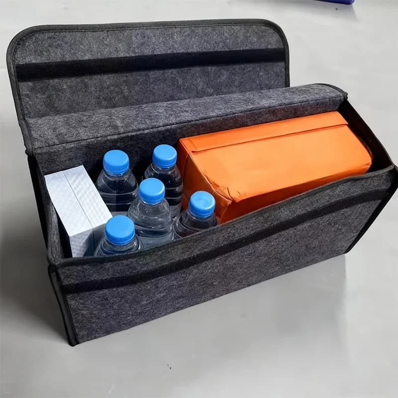 Grande Scatola Organizer Antiscivolo in Feltro Morbido per Auto e Yacht, Borsa Universale per Bagagliaio, Contenitore in Feltro Morbido per Accessori Auto