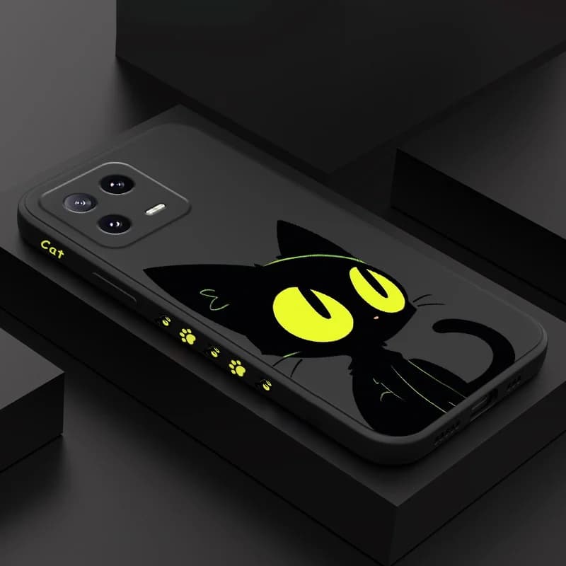 Fluorescent Cat Phone Case For Xiaomi 17 15 15T 14 14T 13 13T 12 12X 12T 12S Mi 11 11T 10 10T Pro Max Lite Silicone Cover