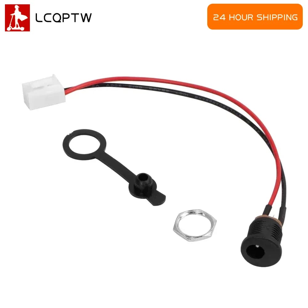 DC5.5x2.1mm Round Hole Charging Port Socket Charger Interface Replacement Parts for Vivobike Electric Scooter E-Bike