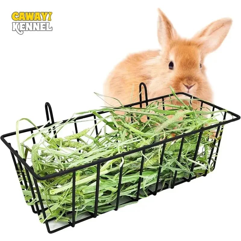 Rabbit Food Basket Grass Rack Rabbit Frame Hay Feeder Rabbit Spring Grass Frame Hay Bowl Rack Pet Food Container