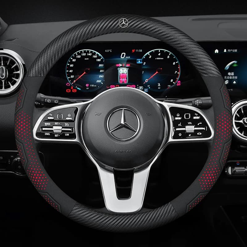 Carbon fiber and suede cover for Mercedes-Benz Class A C E S V, GLA, GLC, GLK, Vito, Sprinter, SL, SLK, Viano, CLA
