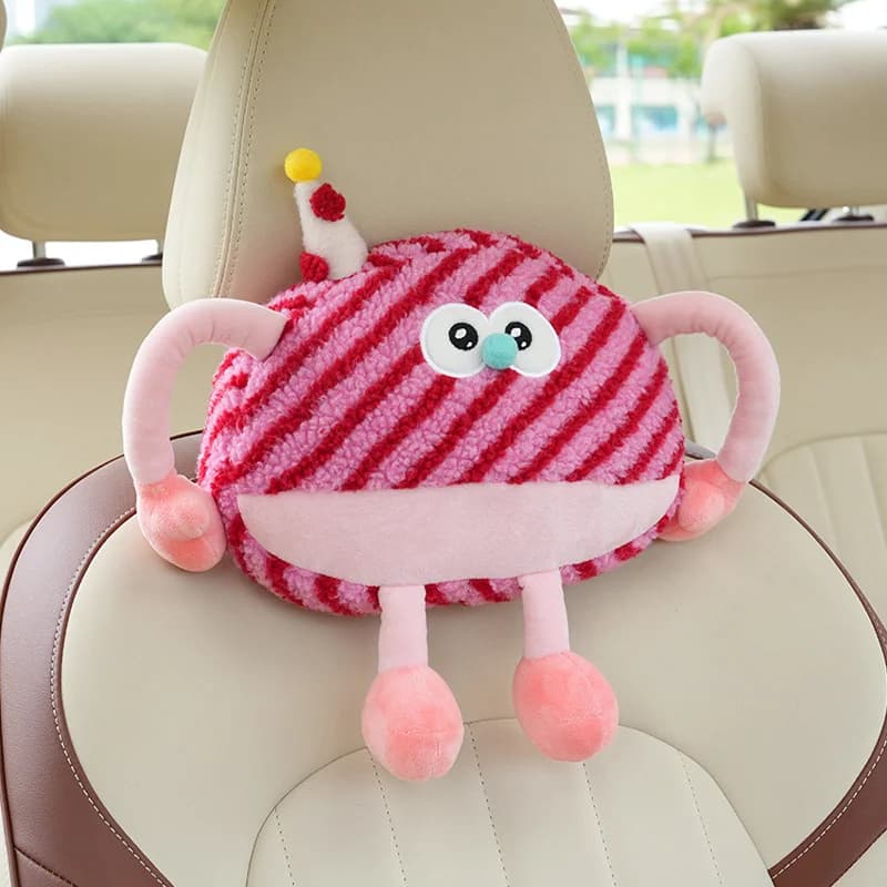 Cartone animato simpatico cuscino lombare per auto protezione per la vita cuscino per auto estivo cuscino per il collo cuscino per poggiatesta per auto in dopamina
