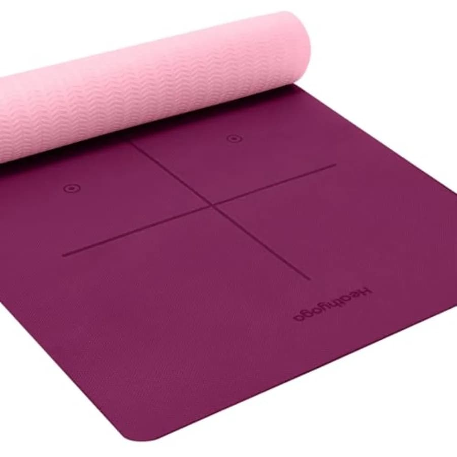 Eco Friendly Non Slip Yoga Mat Body Alignment System SGS Certified TPE Material - Textured Non Slip Surface and Optimal Cushion