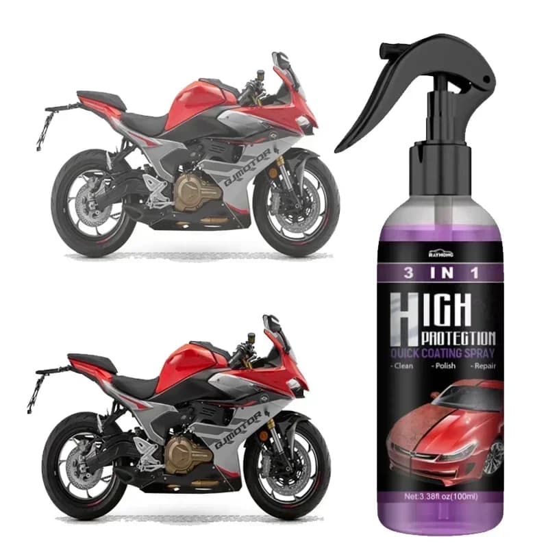 Rivestimento Ceramico Rapido, Cera per Auto, Spray Lucidante Idrofobico, Brillantezza Intensa per Vetri, Cerchi e Vernice, Sigillante Dettagliato 3 in 1