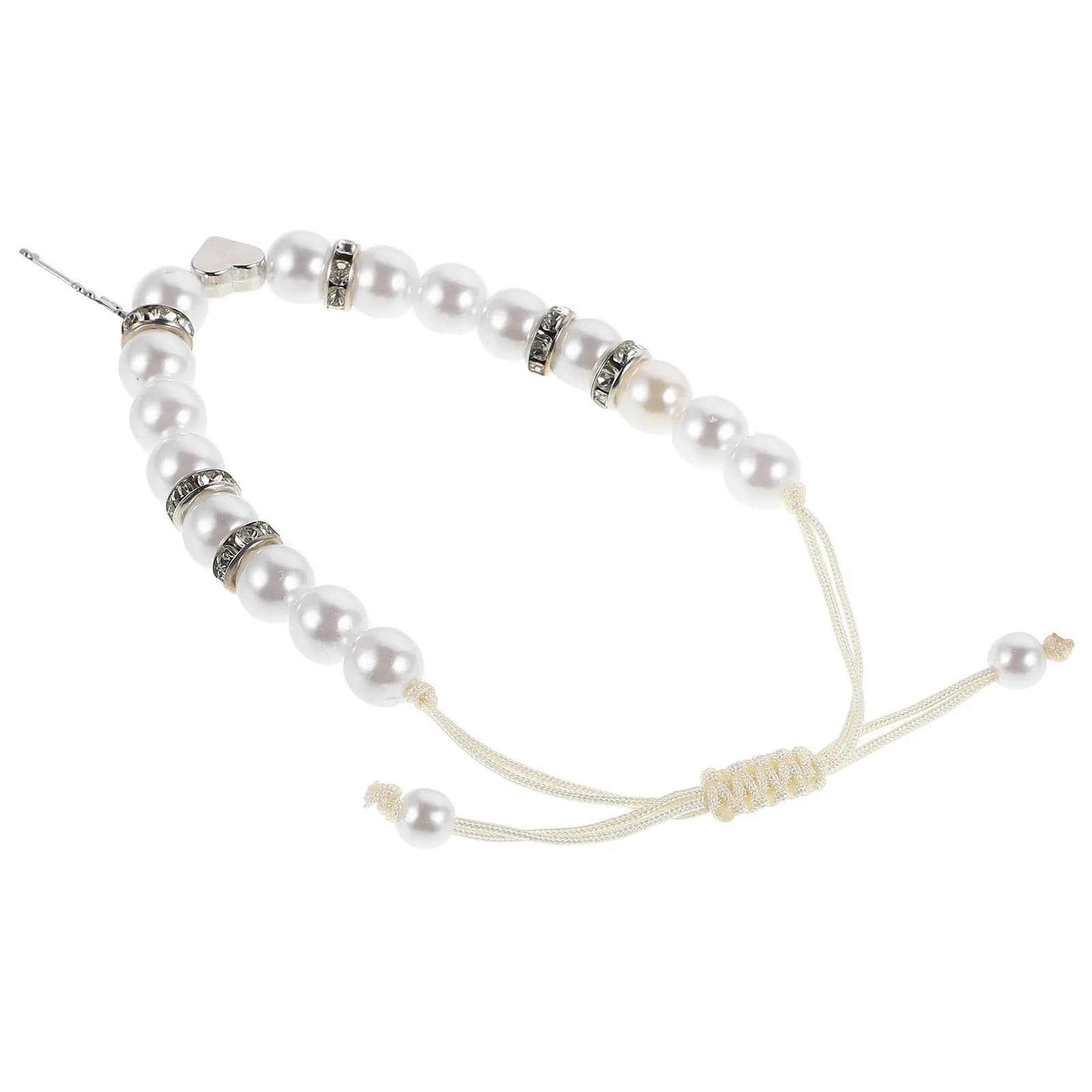 Adjustable Heart Shaped Pearl Bracelet Braided Rope Elegant Minimalist Valentine Friendship Jewelry Women