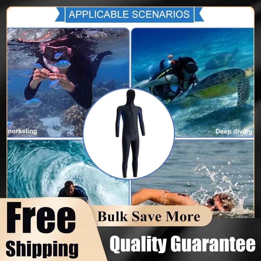 Abbigliamento protettivo per immersioni in neoprene, resistente al freddo, unisex, per snorkeling, surf, costume da bagno con cerniera, attrezzatura antigraffio per sport acquatici