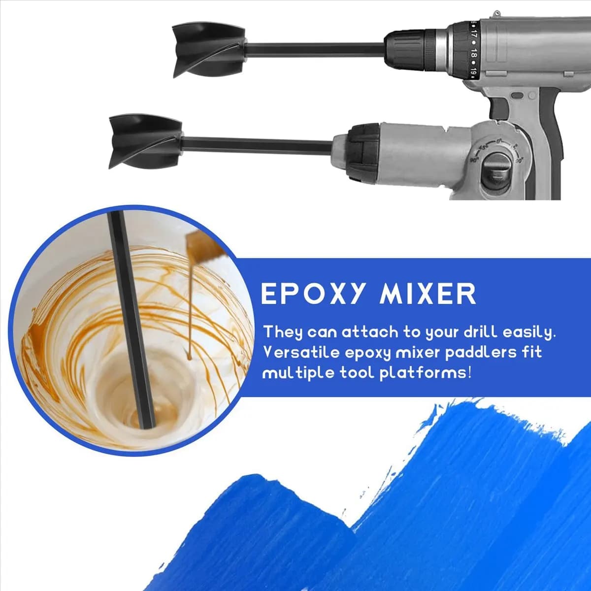 (Top Sale)8 Pcs Resin Mixer Epoxy for Powerful Mixing Reusable Multipurpose Epoxy for Drill for Epoxy and Paint Mixer Drill