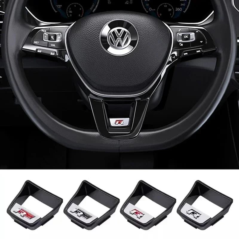 Adesivo Decorativo per Volante Auto, Compatibile con VW GTI R Line Golf 7 Polo Passat B7 Jetta CC Tiguan Arteon Scirocco Caddy