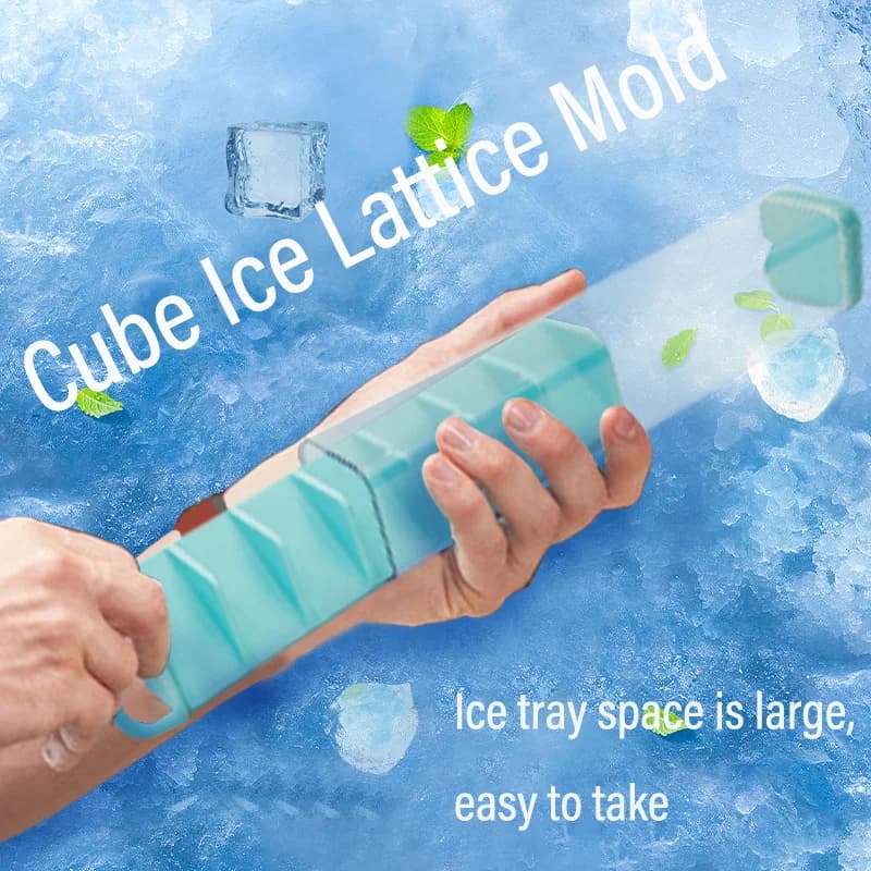 Macchina per il ghiaccio a blocchi cubici - Gadget da cucina creativo con vassoio per cubetti di ghiaccio portatile con 14 scomparti - Stampo per cubetti di ghiaccio