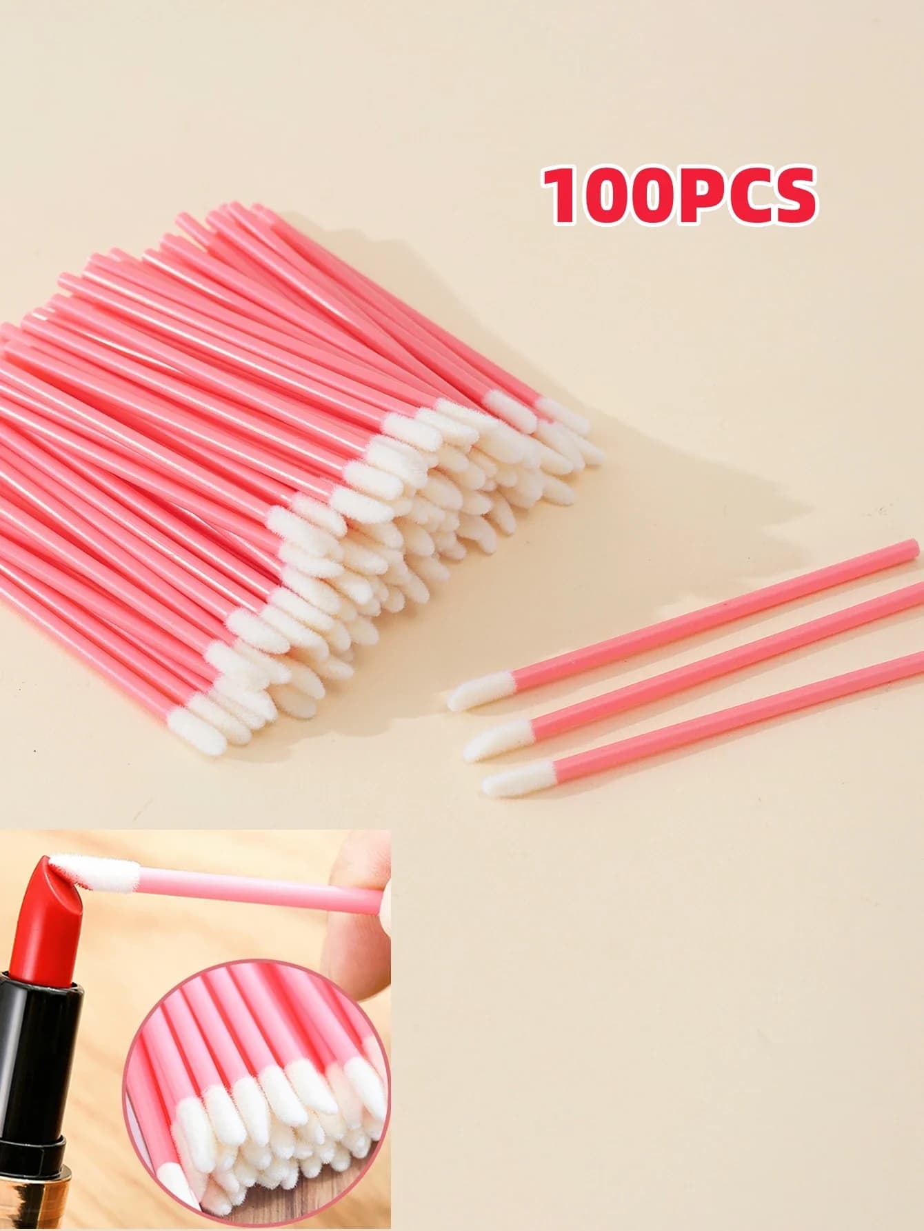 100 pieces disposable lip brushes, lip gloss applicators, for mascara, umbrella, lipstick