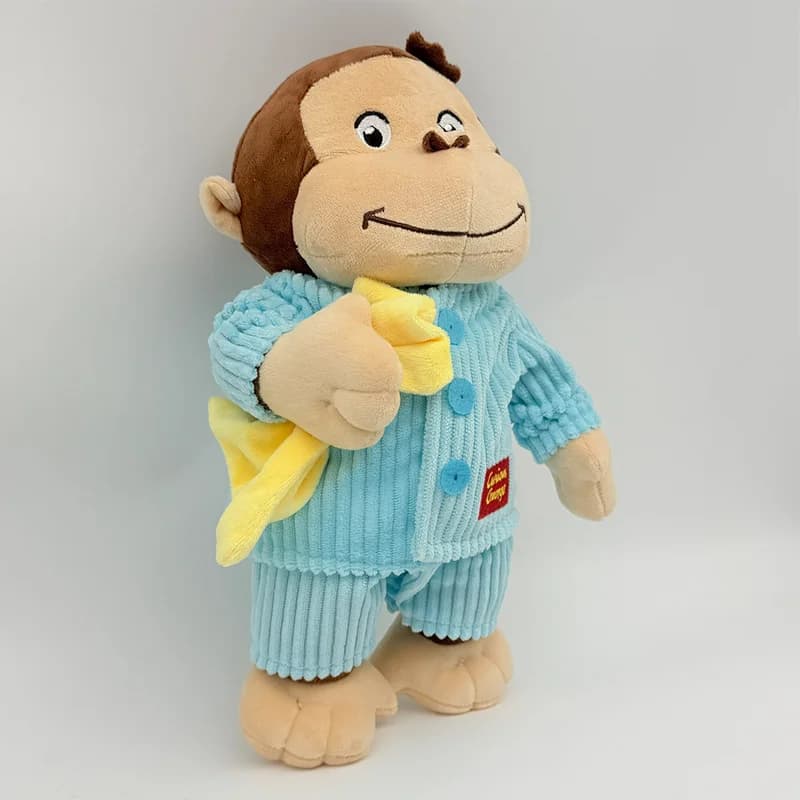 34CM New Cartoon Anime Curious George Plush Toy Monkey Stuffed Animal Doll Soft Game peripheral Kid Fan Birthday Accompany Gifts