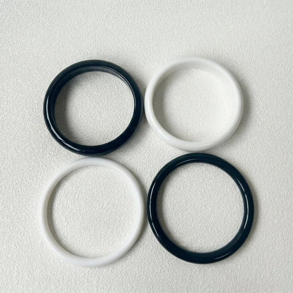 4Pcs/Set Vintage Wristband Acrylic Bracelets Set Hand Ring Translucent Resin Bangle Stackable Korean Geometric Bracelets Beach
