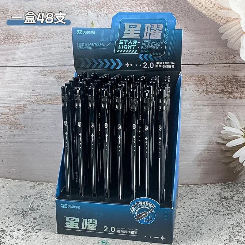 Wholesale 48pcs Black 2.0mm Mechanical Pencil Set Leads Refills for Sketching Art Sketching Painting Writing Stationery Supplies
