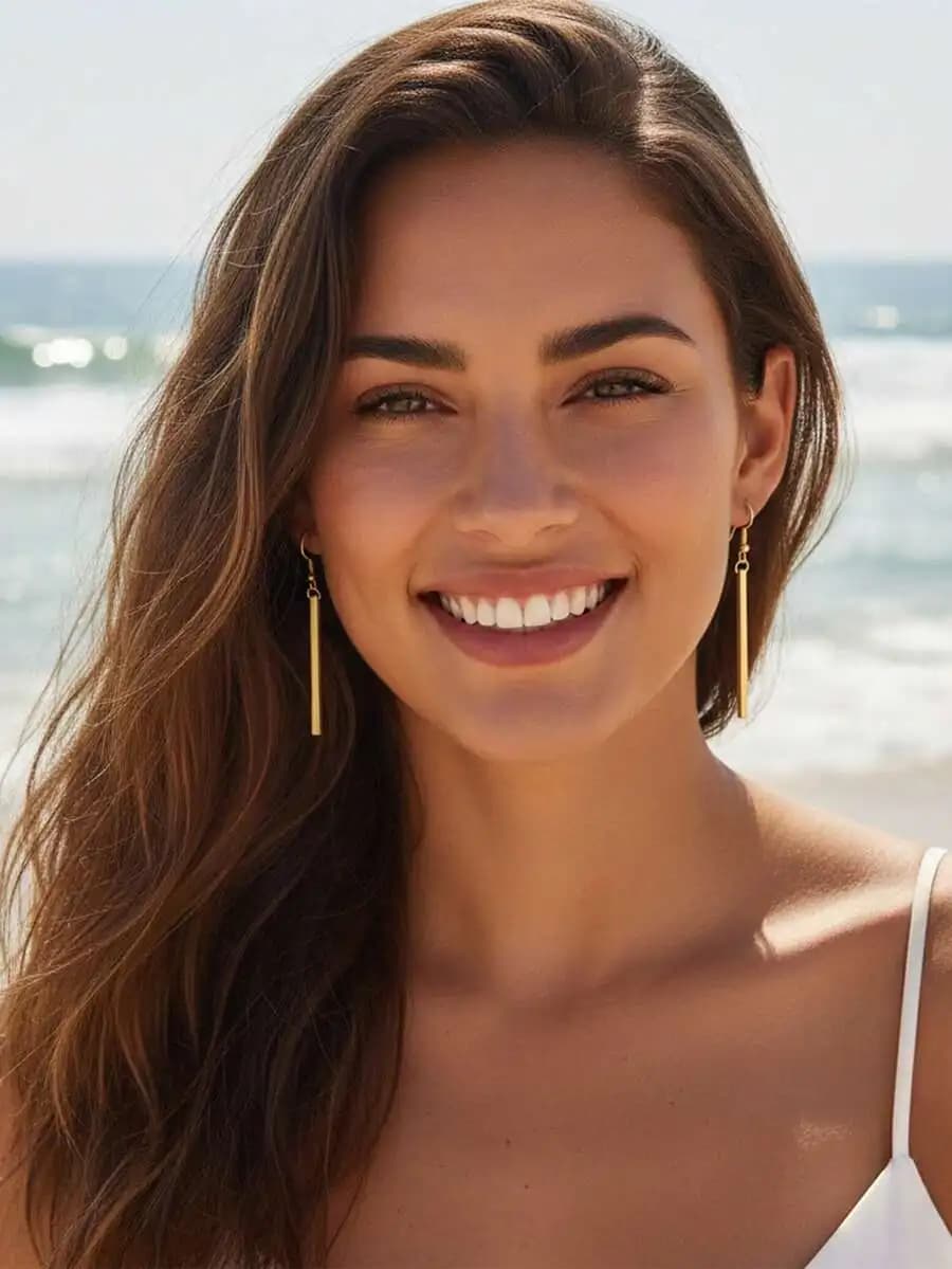 Orecchini pendenti rettangolari per donna, orecchini pendenti lunghi semplici e alla moda