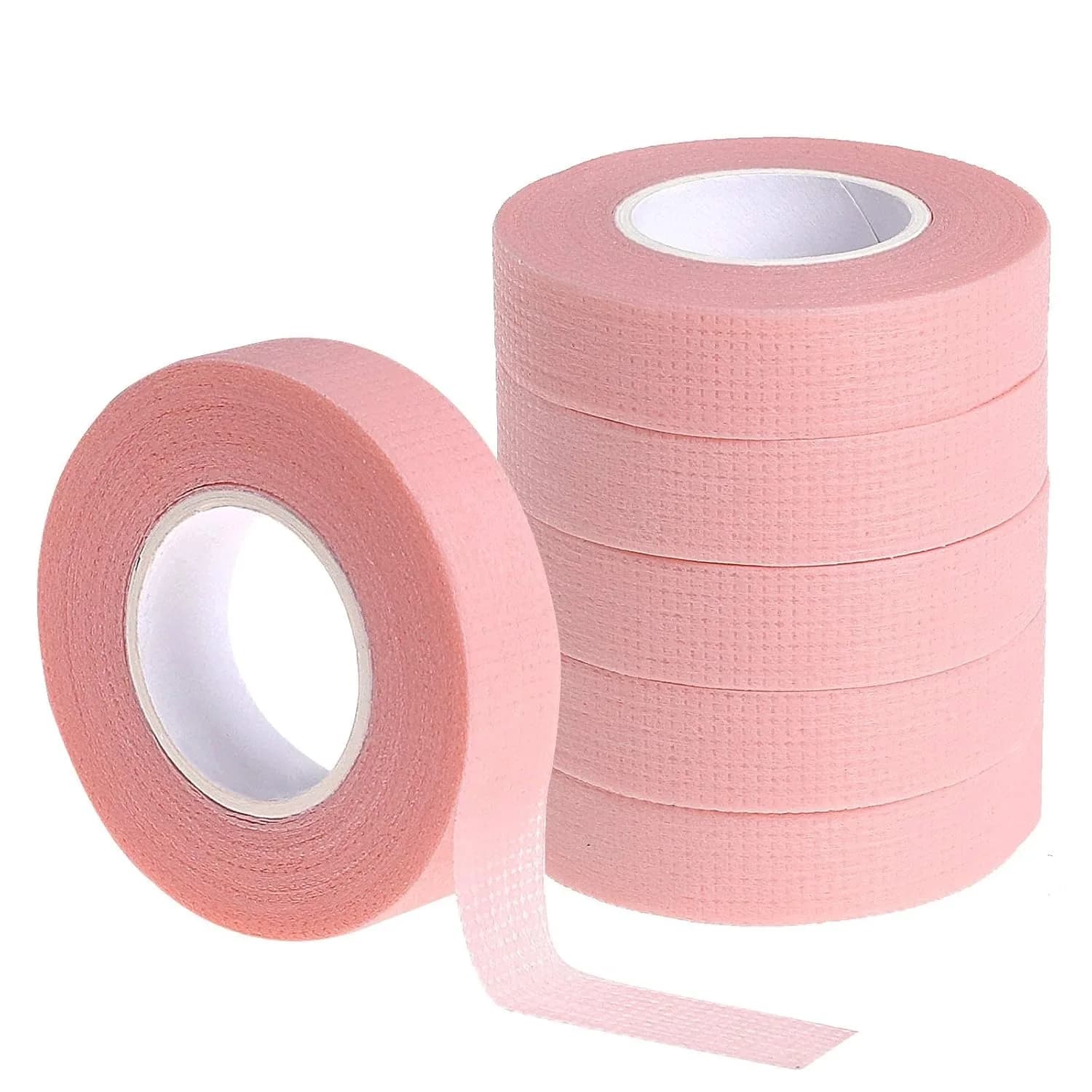 Protezioni Sottociglia Monouso in Tessuto Non Tessuto (10 Pezzi), con 3 Rotoli di Nastro Adesivo per Ciglia, Protezioni Occhi per Ombretto e Mascara, Accessori Trucco Rosa