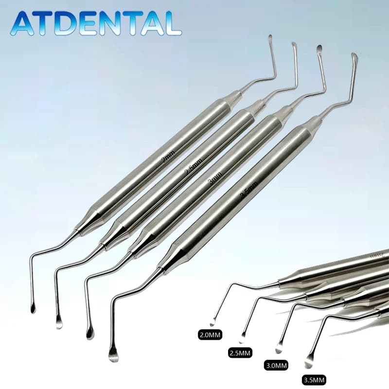 Set di 4 Curette Dentali Gracey in Acciaio Inossidabile, Strumenti Parodontali per la Pulizia dei Denti, Kit di Strumenti per Ablazione Dentale